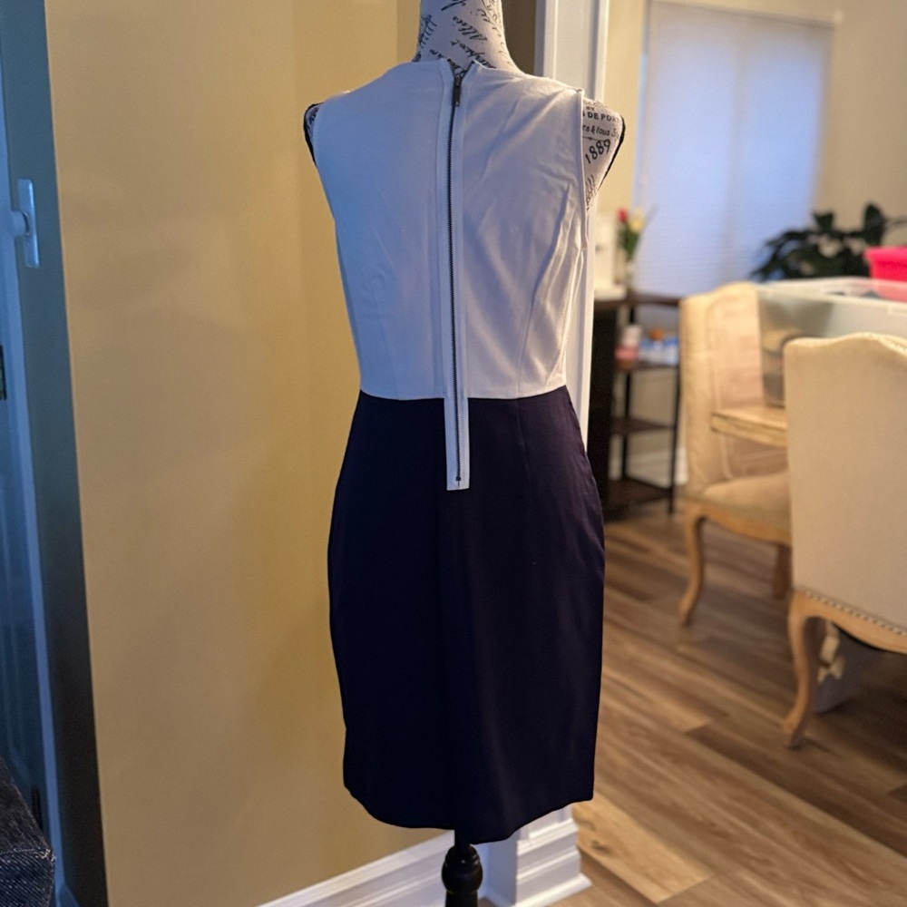Elegant Black and White Sleeveless Dress